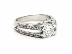 Bague Solitaire Or blanc Diamant - Castafiore
