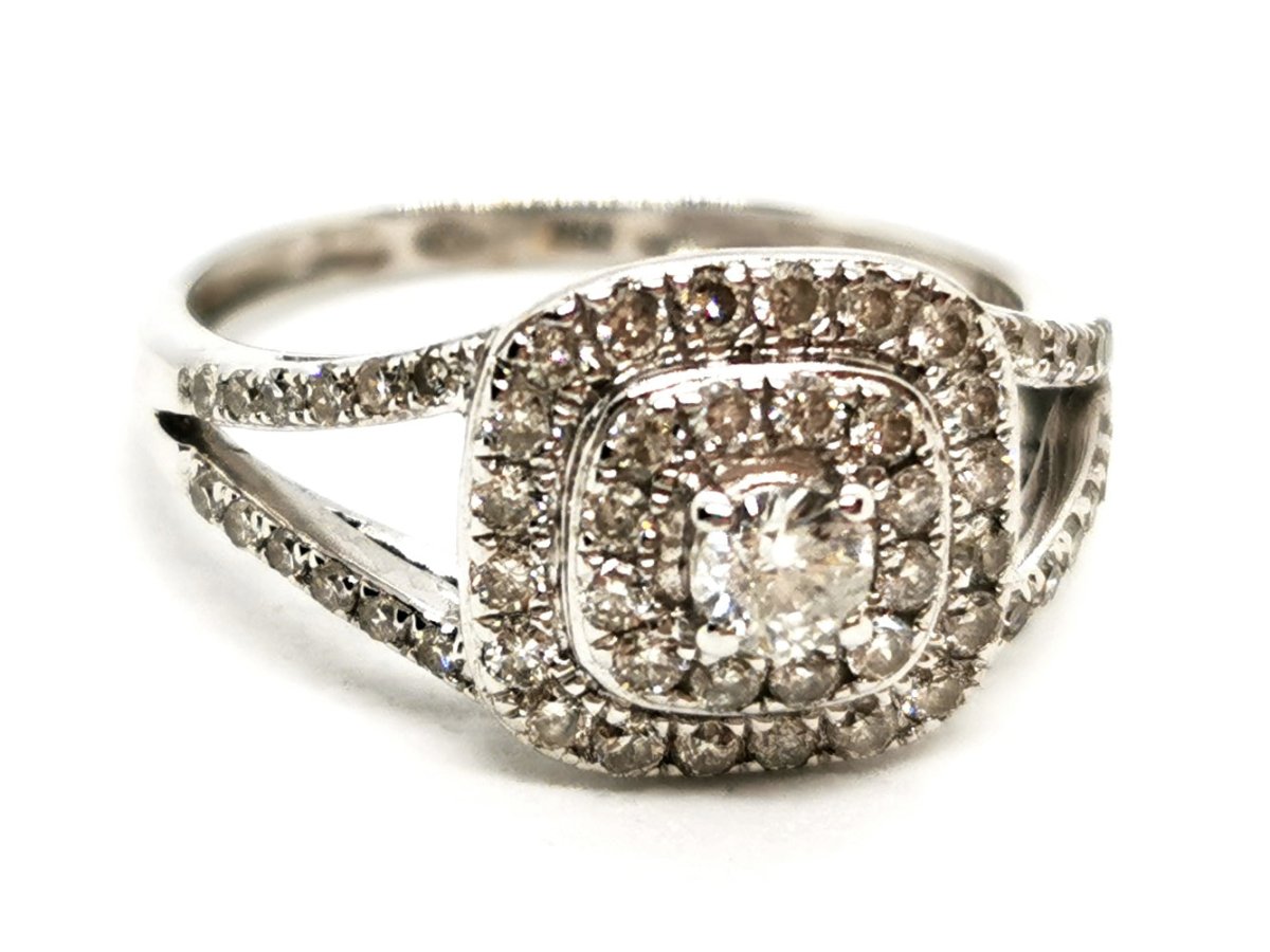 Bague Solitaire Or blanc Diamant - Castafiore