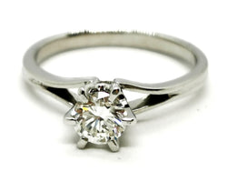 Bague Solitaire Or blanc Diamant - Castafiore