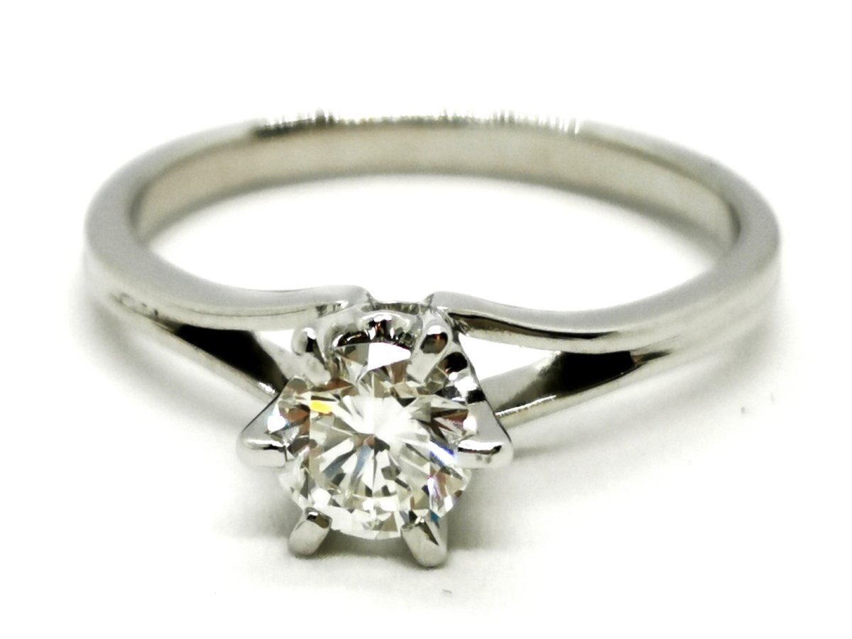 Bague Solitaire Or blanc Diamant - Castafiore