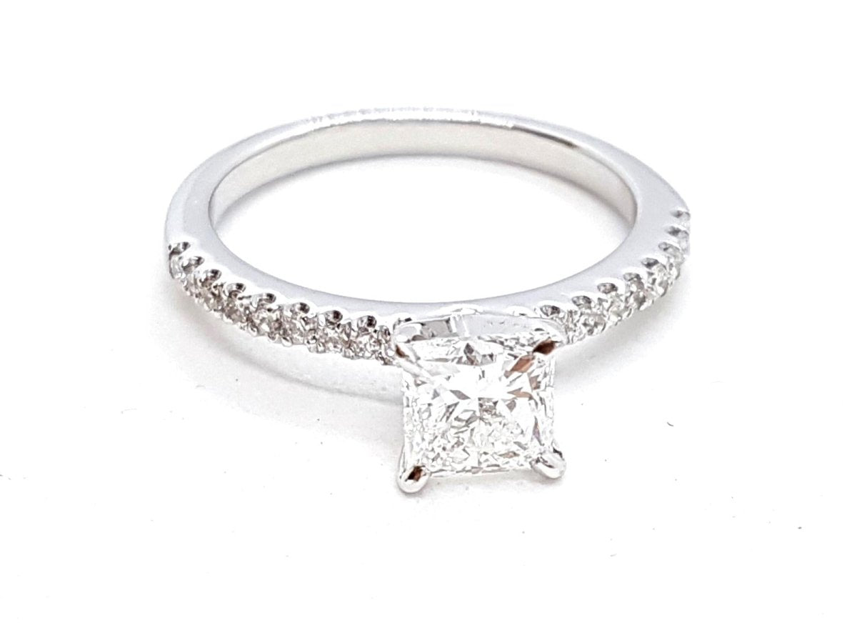 Bague Solitaire Or blanc Diamant - Castafiore