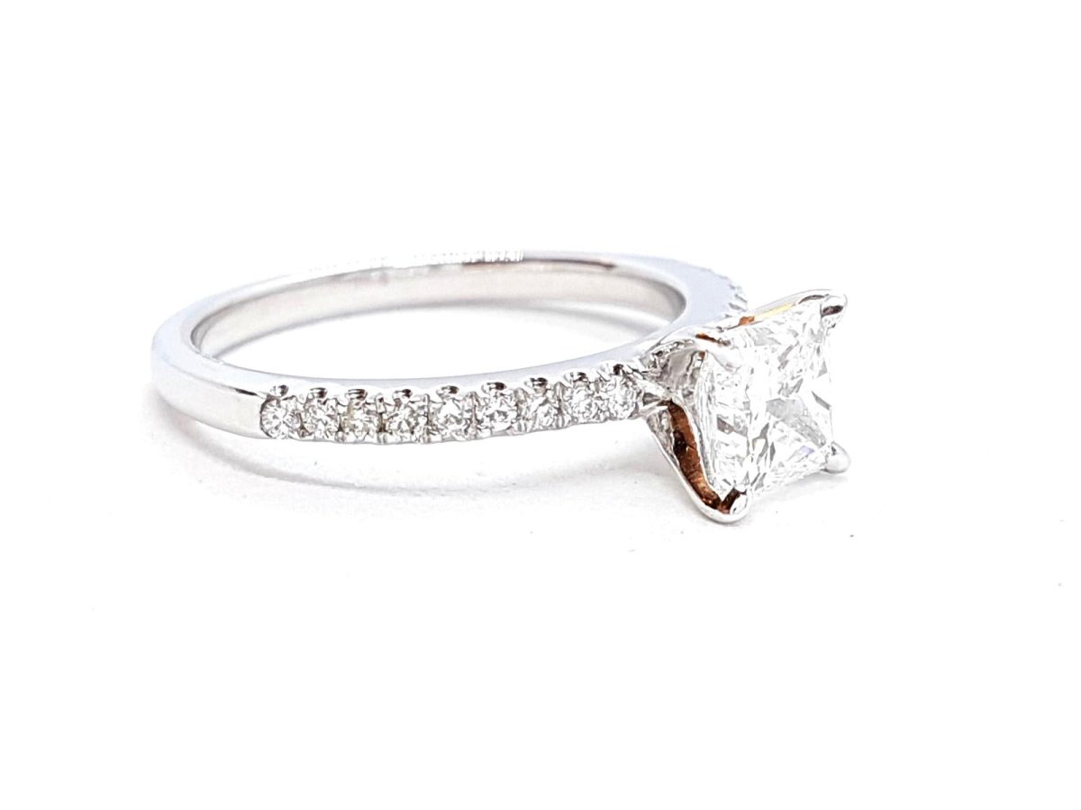 Bague Solitaire Or blanc Diamant - Castafiore