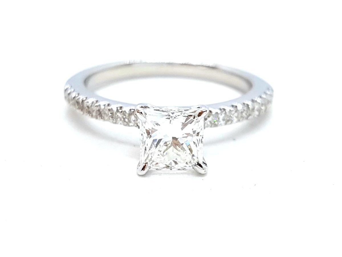 Bague Solitaire Or blanc Diamant - Castafiore