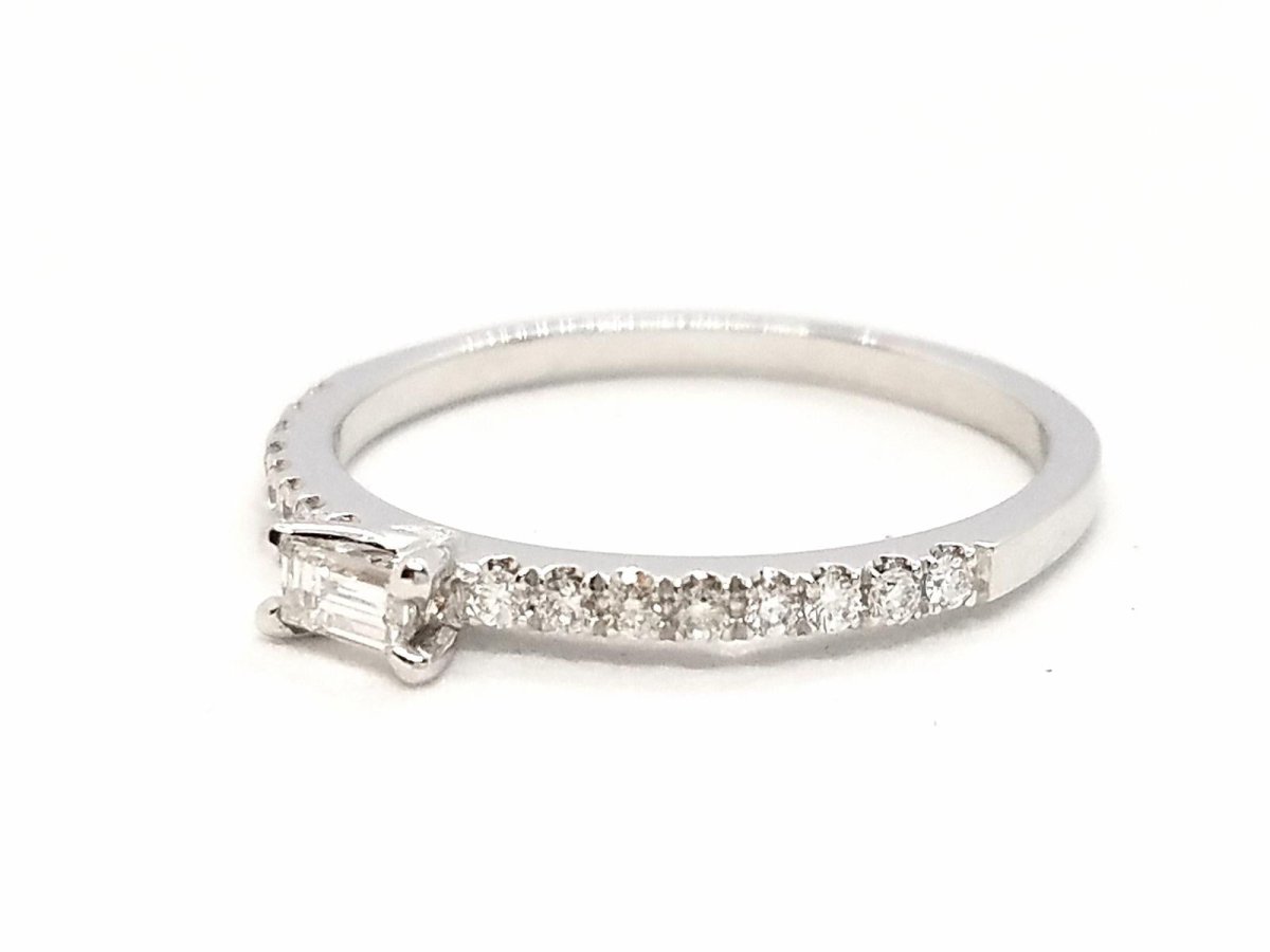 Bague Solitaire Or blanc Diamant - Castafiore