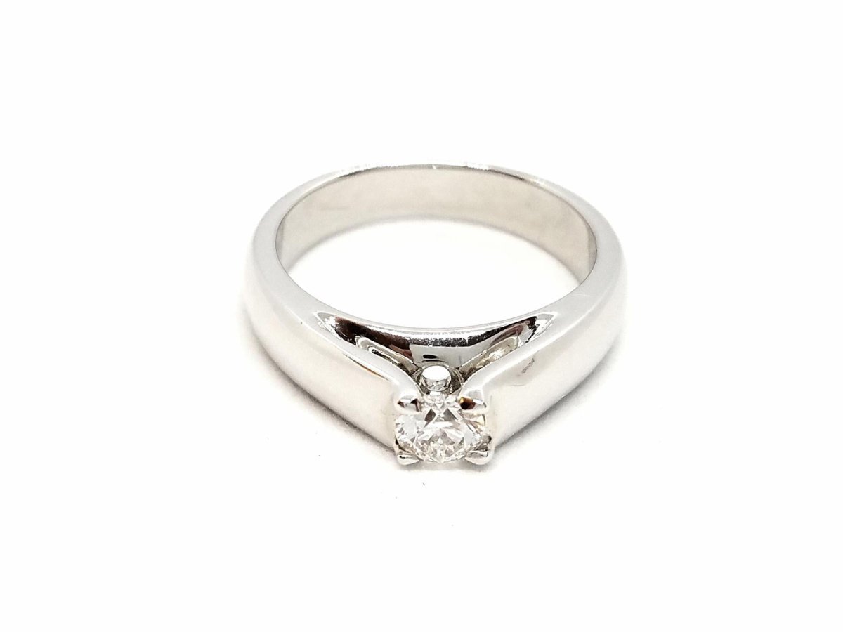 Bague Solitaire Or blanc Diamant - Castafiore