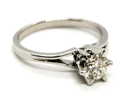 Bague Solitaire Or blanc Diamant - Castafiore