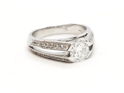 Bague Solitaire Or blanc Diamant - Castafiore
