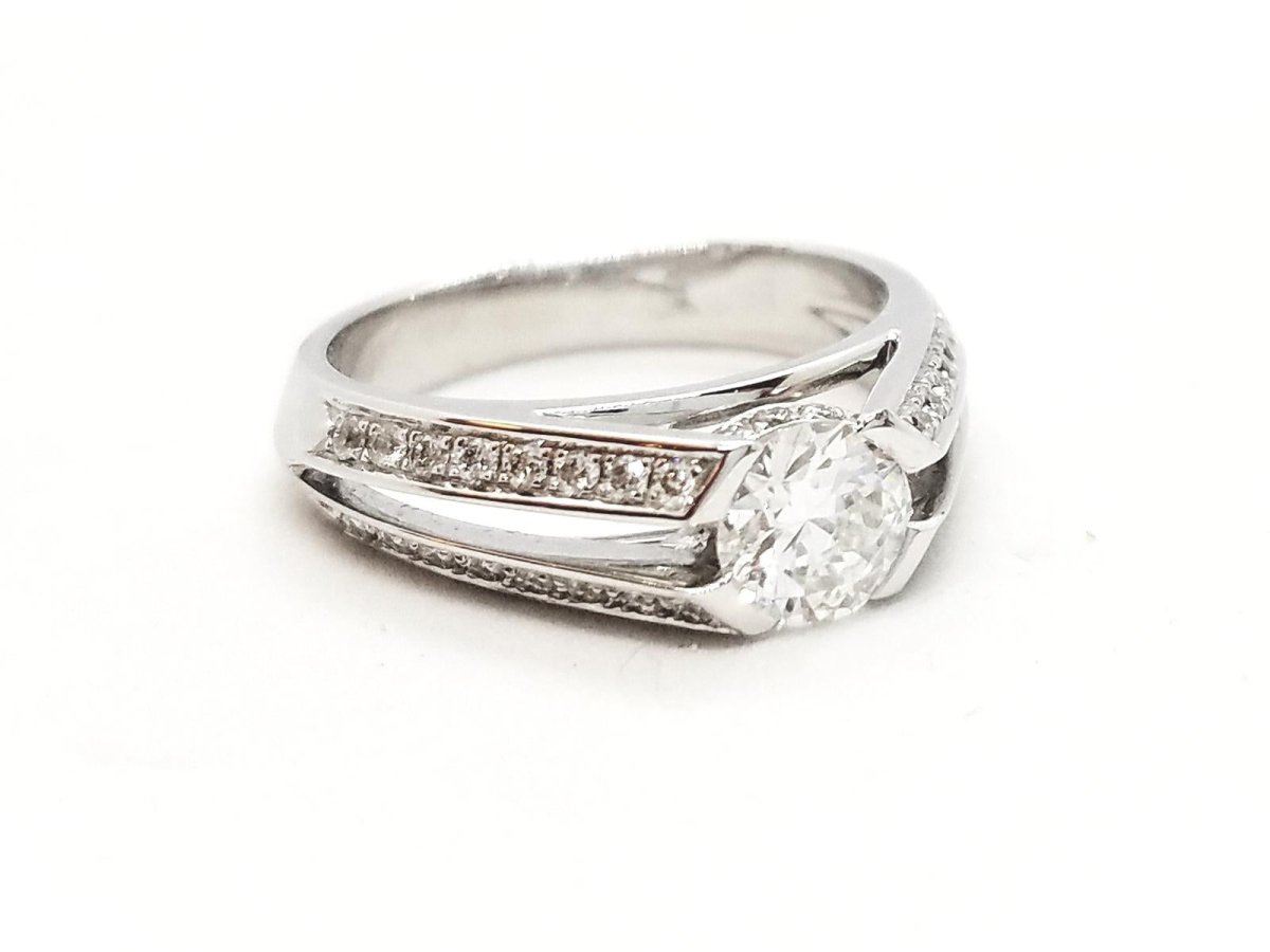 Bague Solitaire Or blanc Diamant - Castafiore