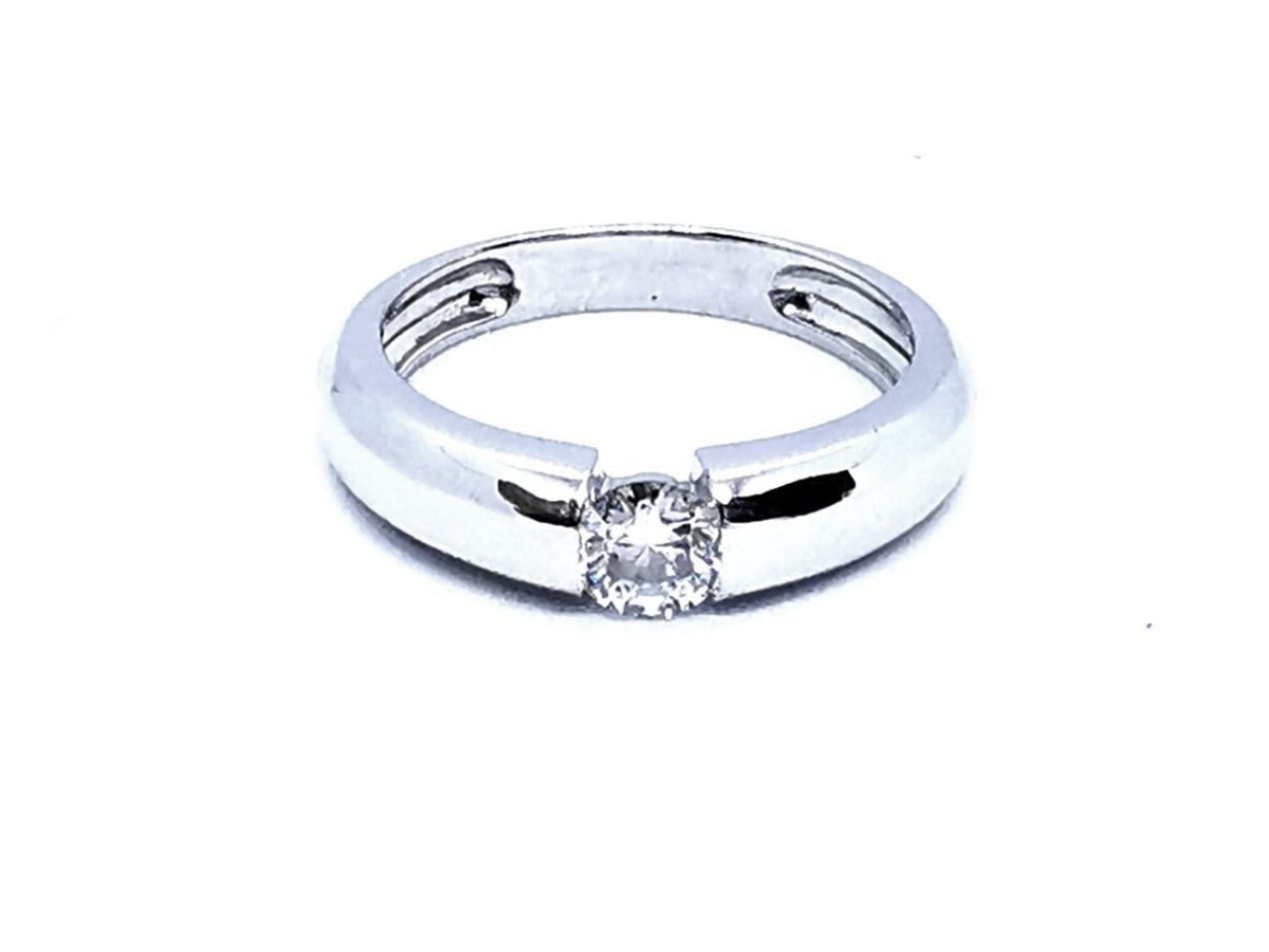 Bague Solitaire Or blanc Diamant - Castafiore