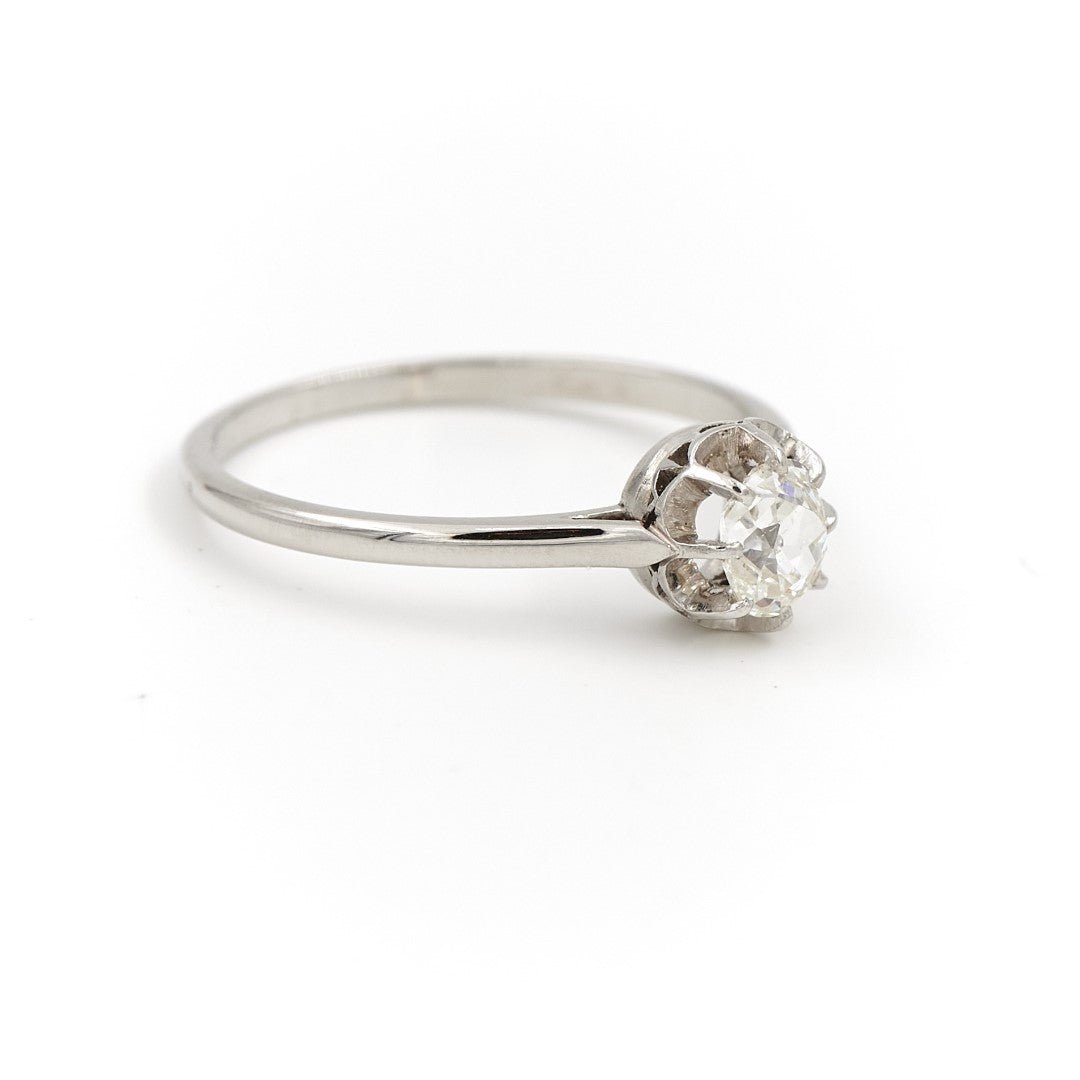 Bague Solitaire Or blanc Diamant - Castafiore