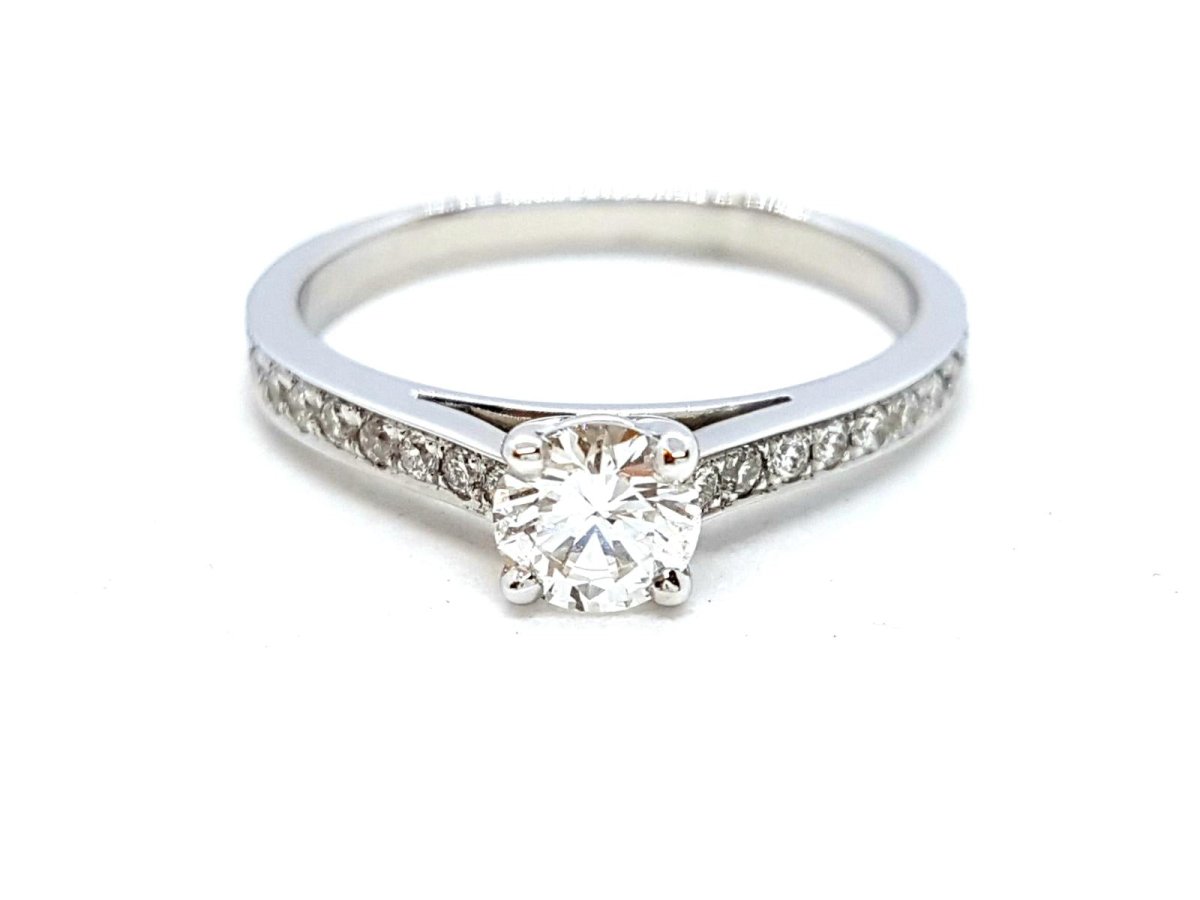 Bague Solitaire Or blanc Diamant - Castafiore