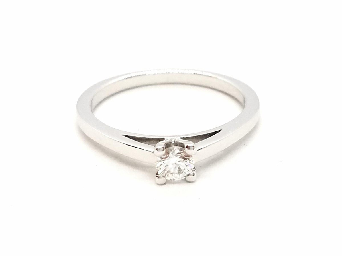 Bague Solitaire Or blanc Diamant - Castafiore