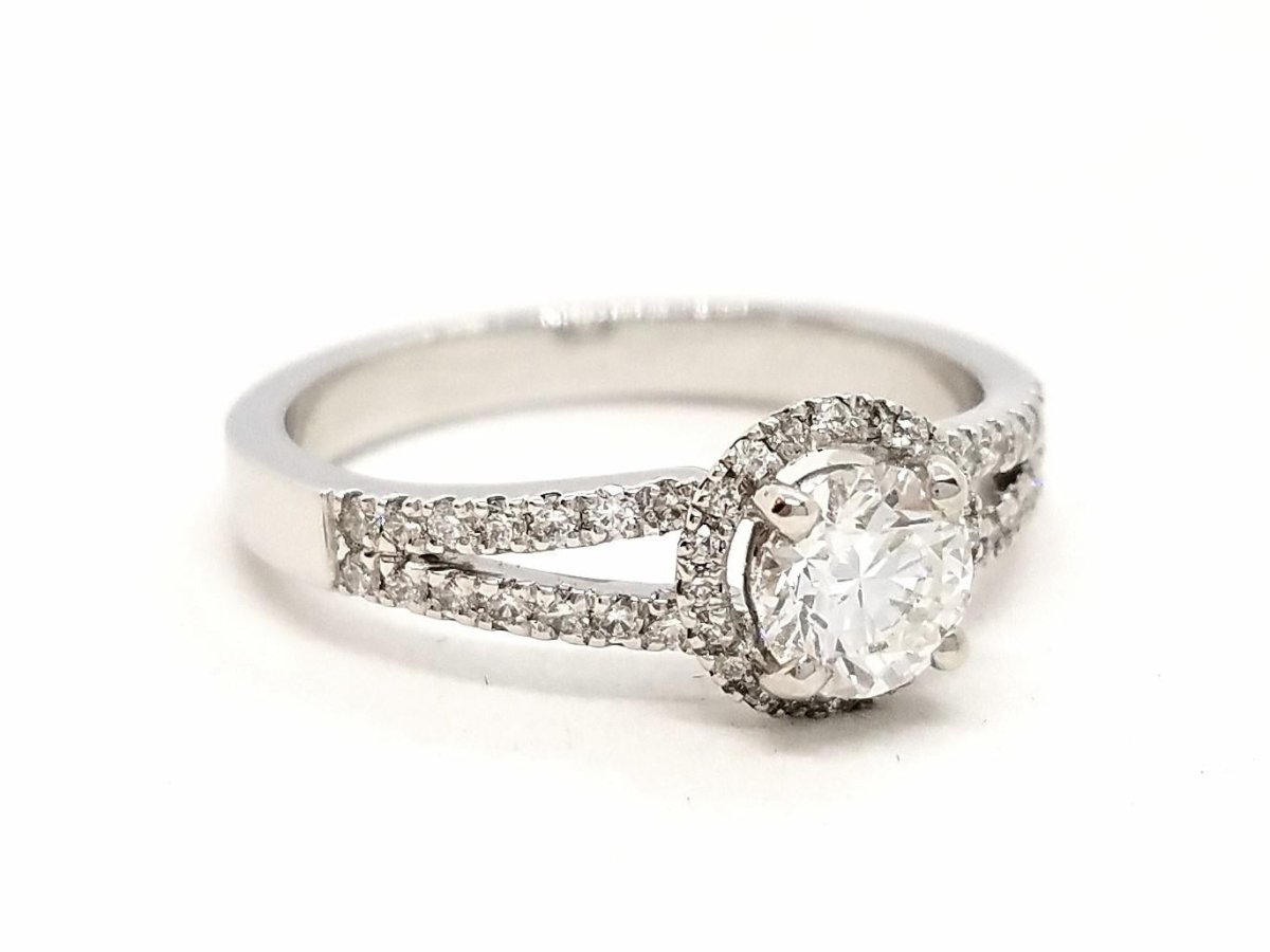 Bague Solitaire Or blanc Diamant - Castafiore