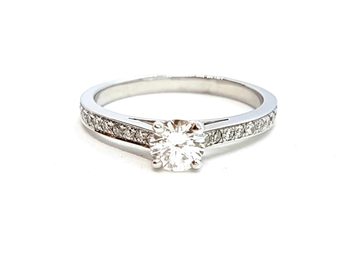 Bague Solitaire Or blanc Diamant - Castafiore