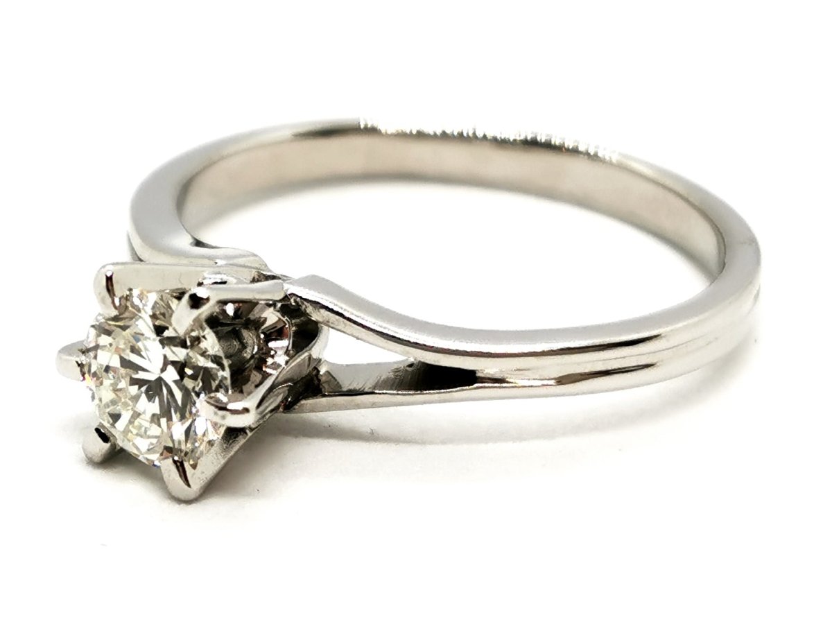 Bague Solitaire Or blanc Diamant - Castafiore