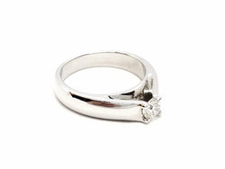 Bague Solitaire Or blanc Diamant - Castafiore
