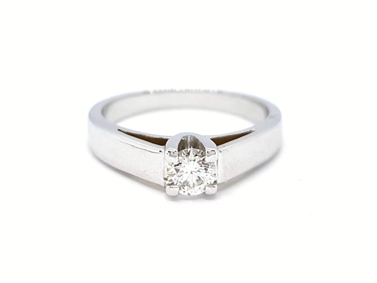 Bague Solitaire Or blanc Diamant - Castafiore