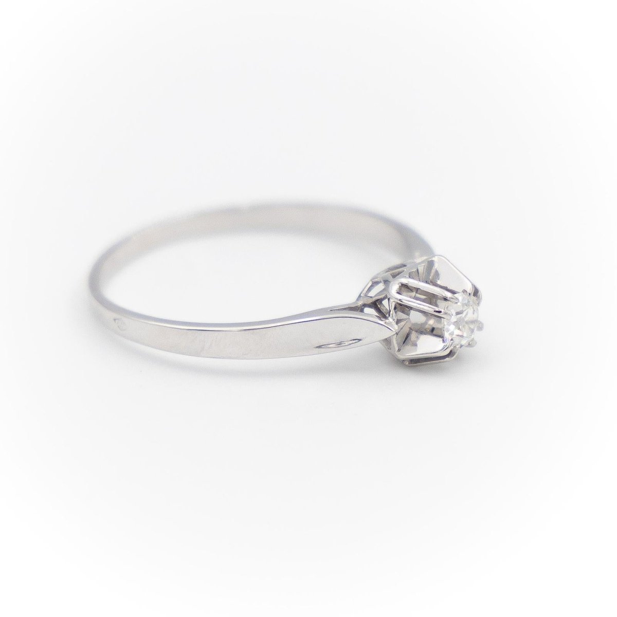 Bague Solitaire Or blanc Diamant - Castafiore