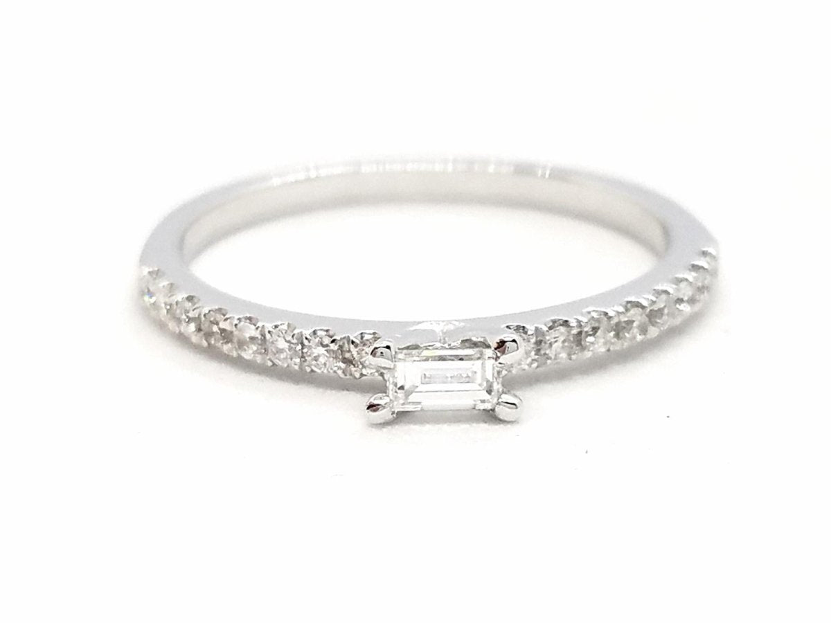 Bague Solitaire Or blanc Diamant - Castafiore