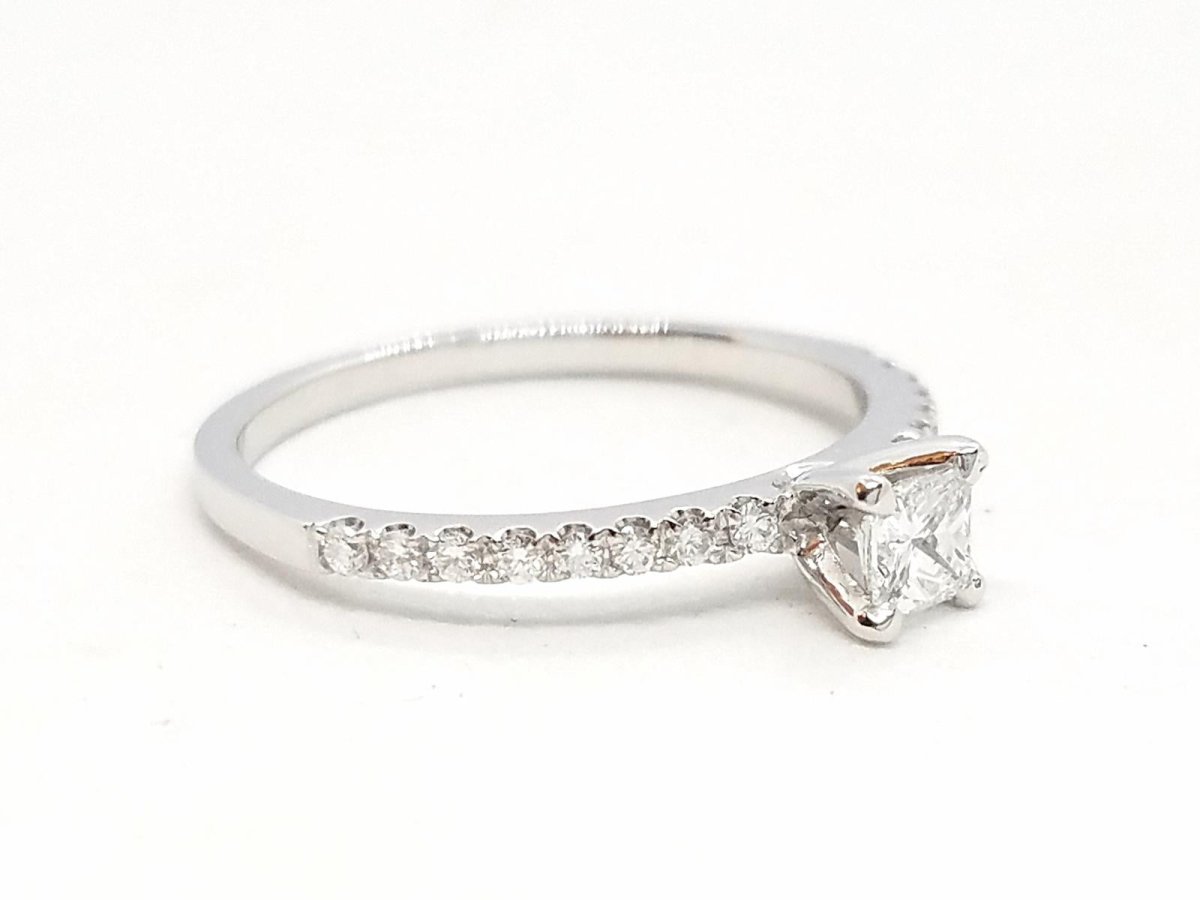 Bague Solitaire Or blanc Diamant - Castafiore