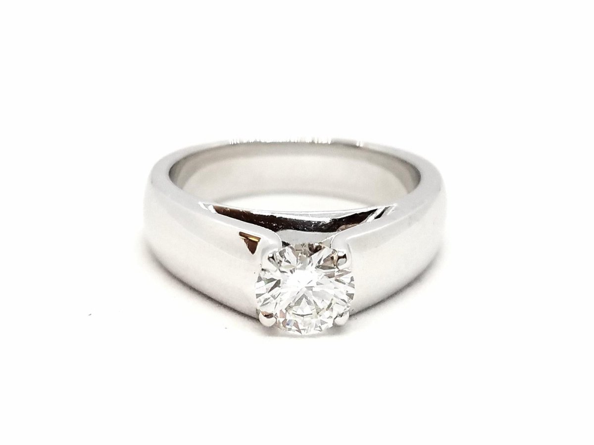 Bague Solitaire Or blanc Diamant - Castafiore