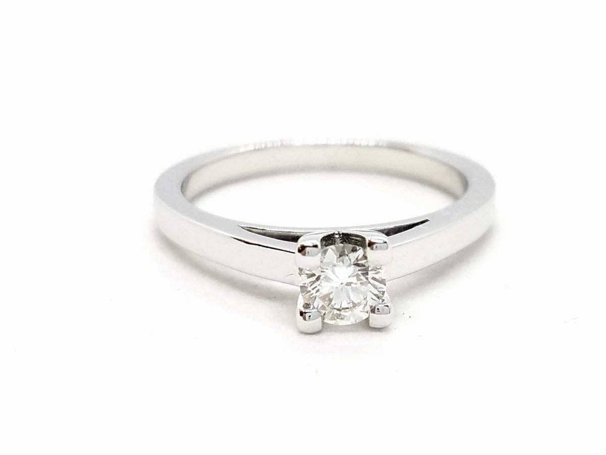 Bague Solitaire Or blanc Diamant - Castafiore