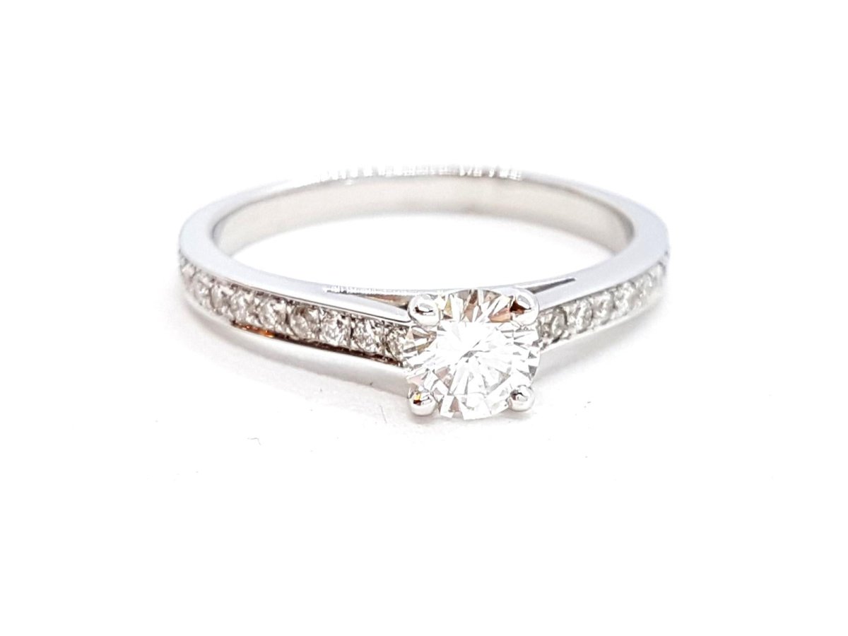 Bague Solitaire Or blanc Diamant - Castafiore