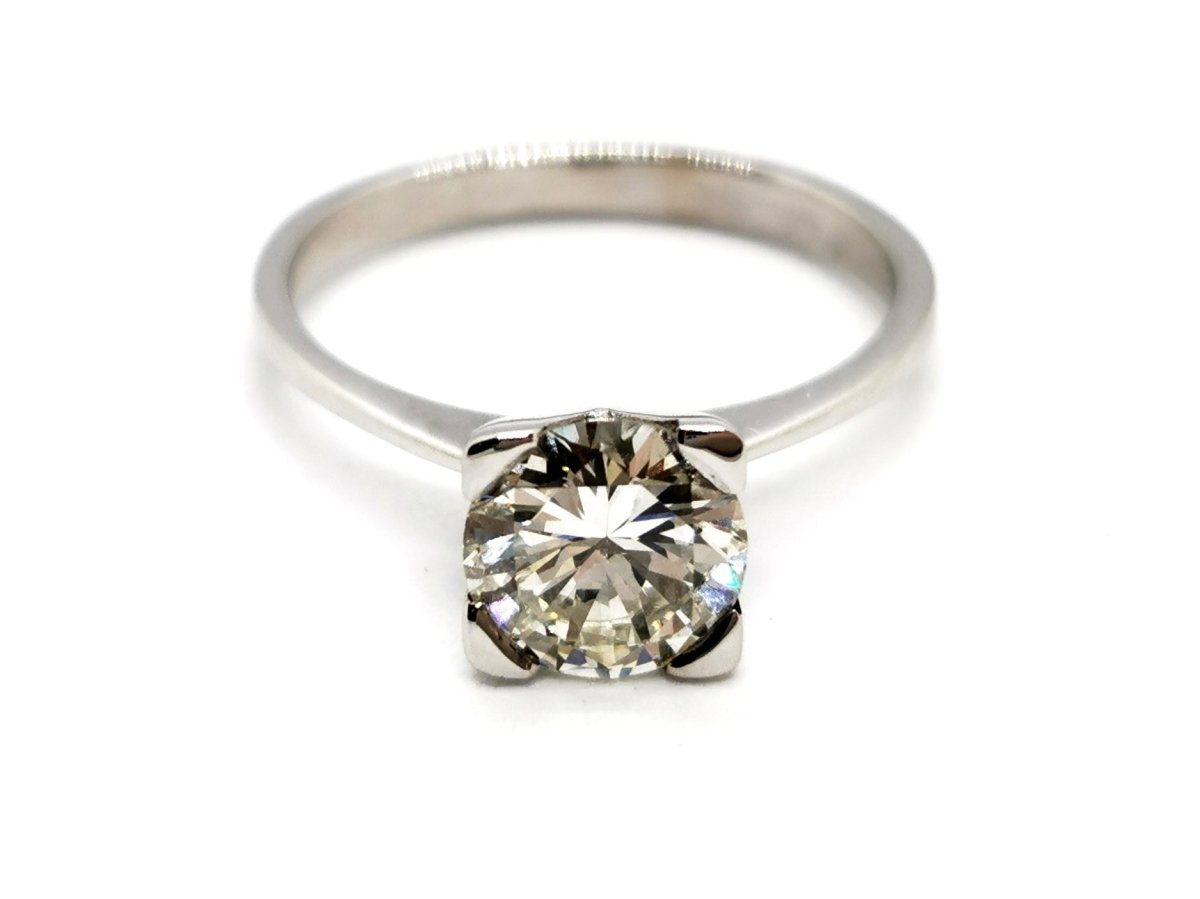 Bague Solitaire Or blanc Diamant - Castafiore