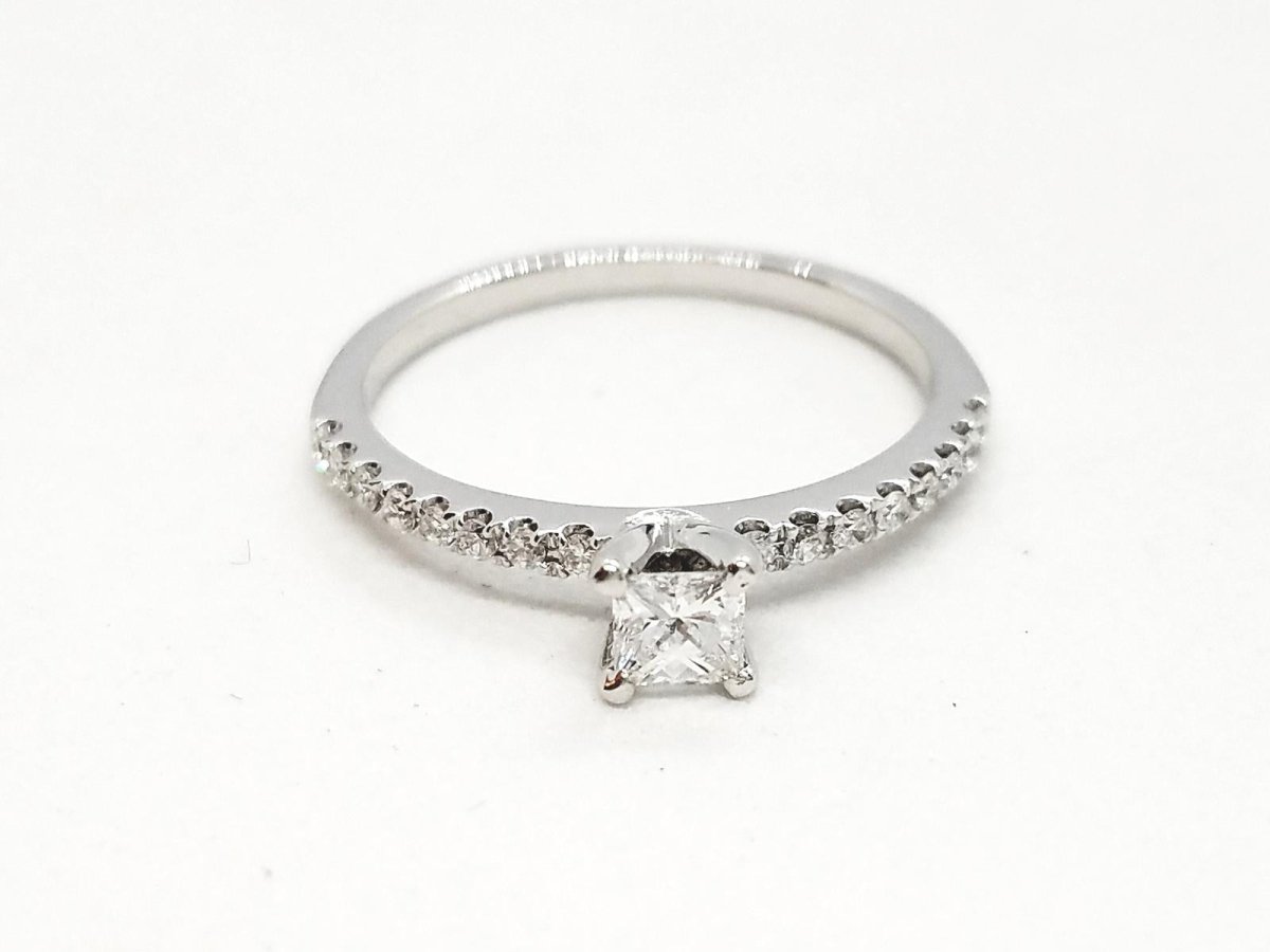 Bague Solitaire Or blanc Diamant - Castafiore