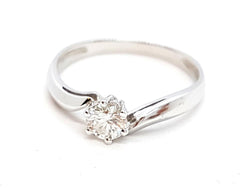 Bague Solitaire Or blanc Diamant - Castafiore