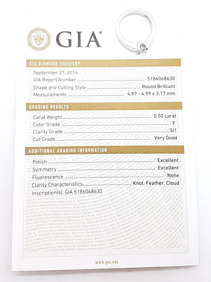 Bague Solitaire Or blanc Diamant - Castafiore