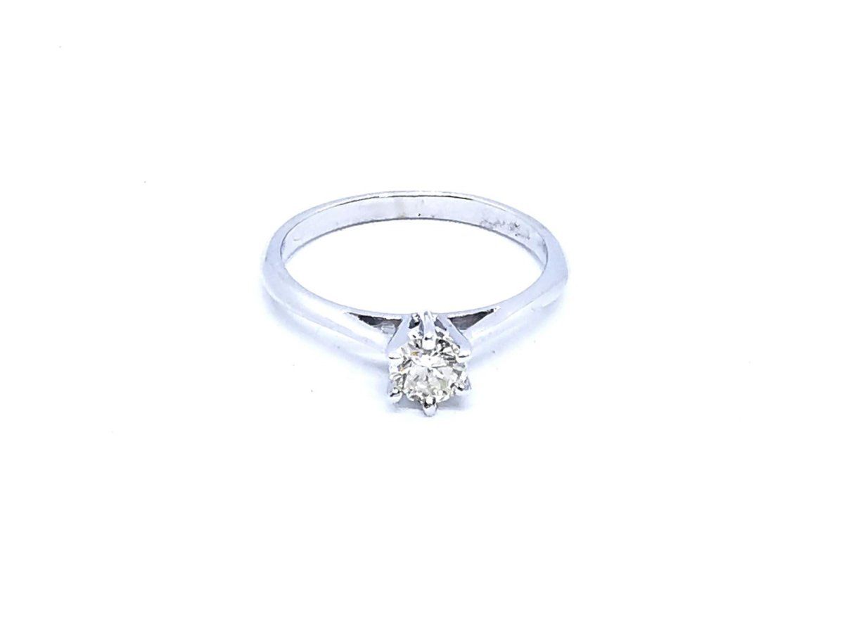 Bague Solitaire Or blanc Diamant - Castafiore