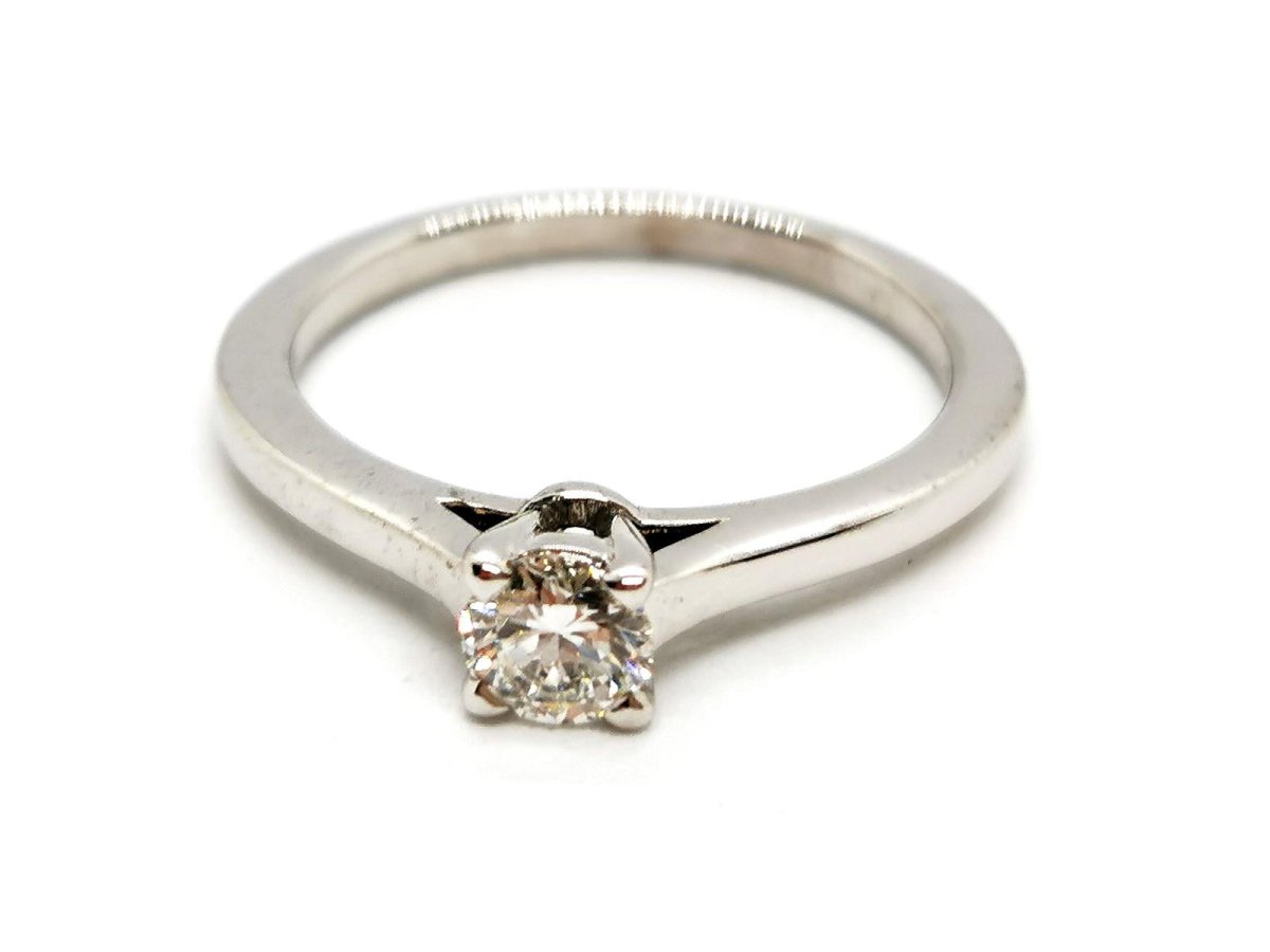 Bague Solitaire Or blanc Diamant - Castafiore