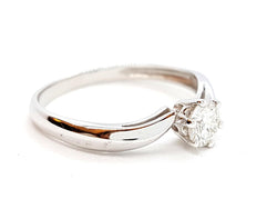Bague Solitaire Or blanc Diamant - Castafiore