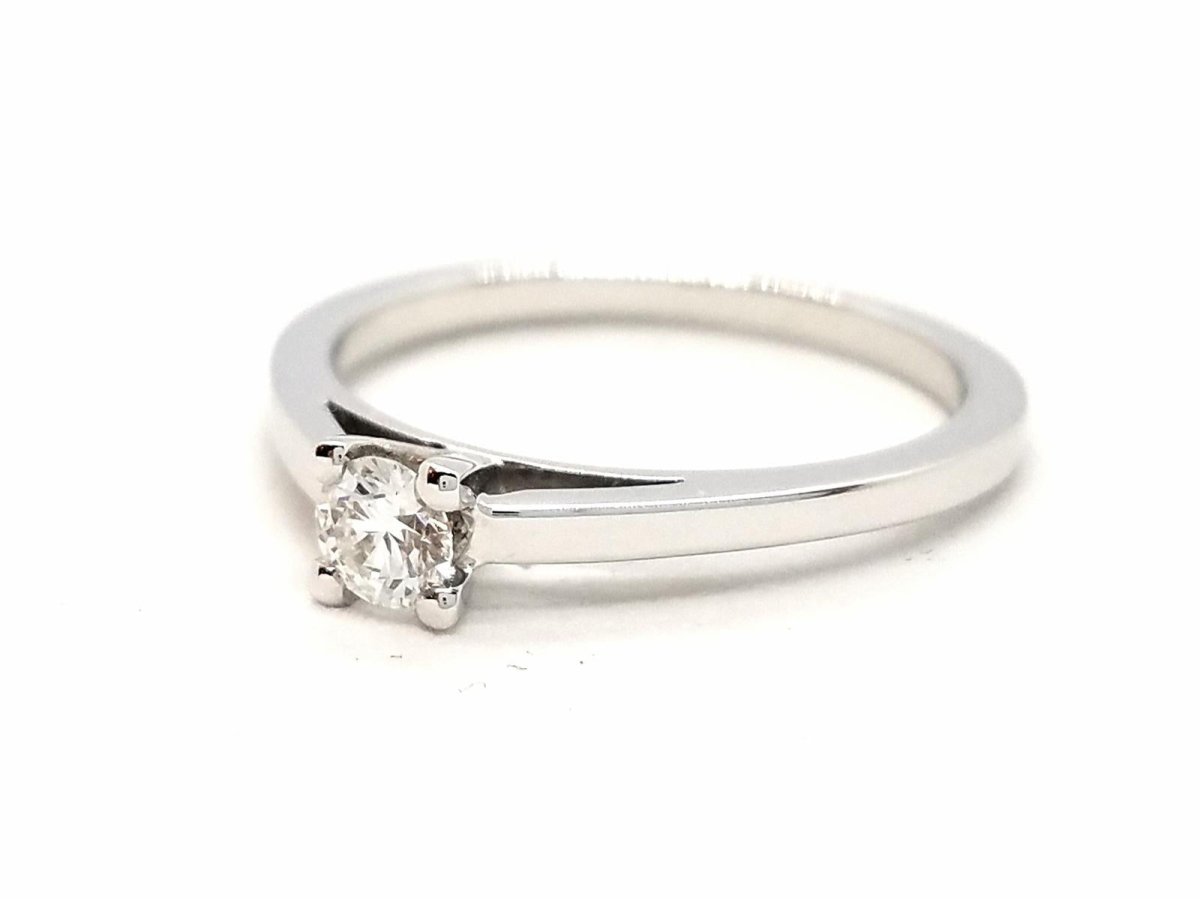 Bague Solitaire Or blanc Diamant - Castafiore