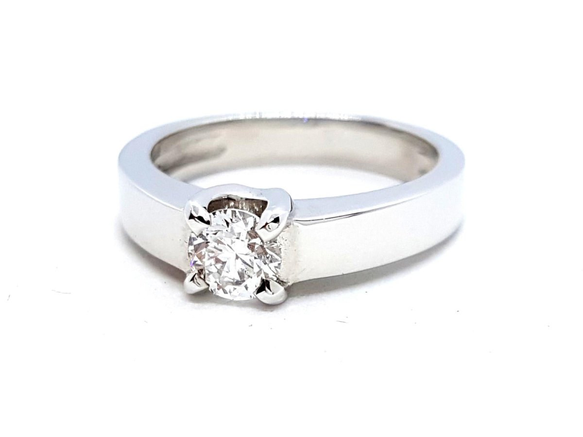 Bague Solitaire Or blanc Diamant - Castafiore