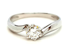 Bague Solitaire Or blanc Diamant - Castafiore