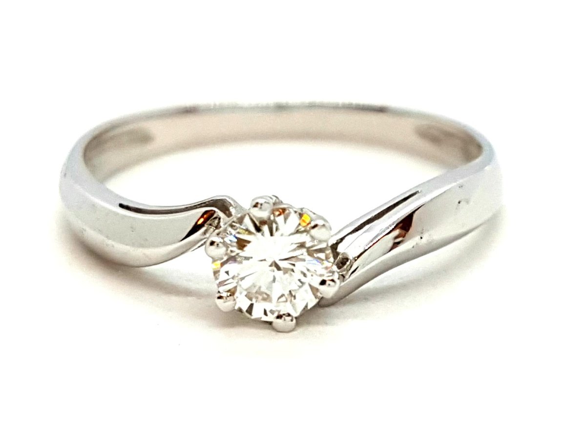 Bague Solitaire Or blanc Diamant - Castafiore