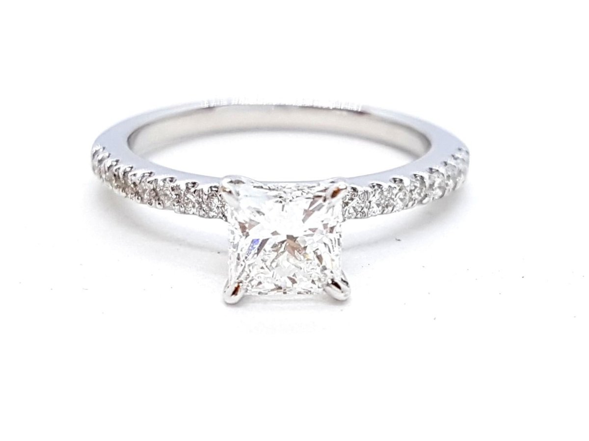 Bague Solitaire Or blanc Diamant - Castafiore