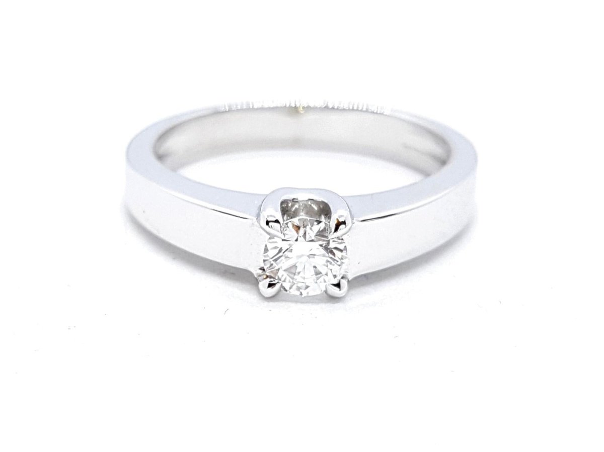 Bague Solitaire Or blanc Diamant - Castafiore