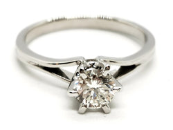 Bague Solitaire Or blanc Diamant - Castafiore