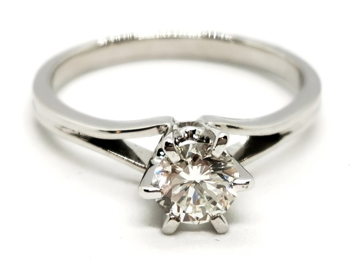 Bague Solitaire Or blanc Diamant - Castafiore
