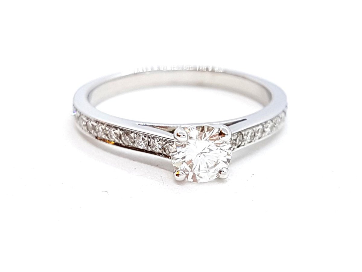 Bague Solitaire Or blanc Diamant - Castafiore