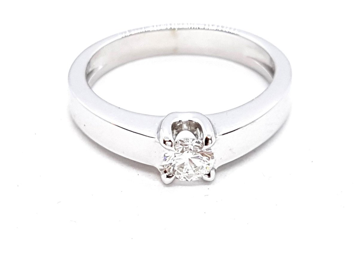 Bague Solitaire Or blanc Diamant - Castafiore