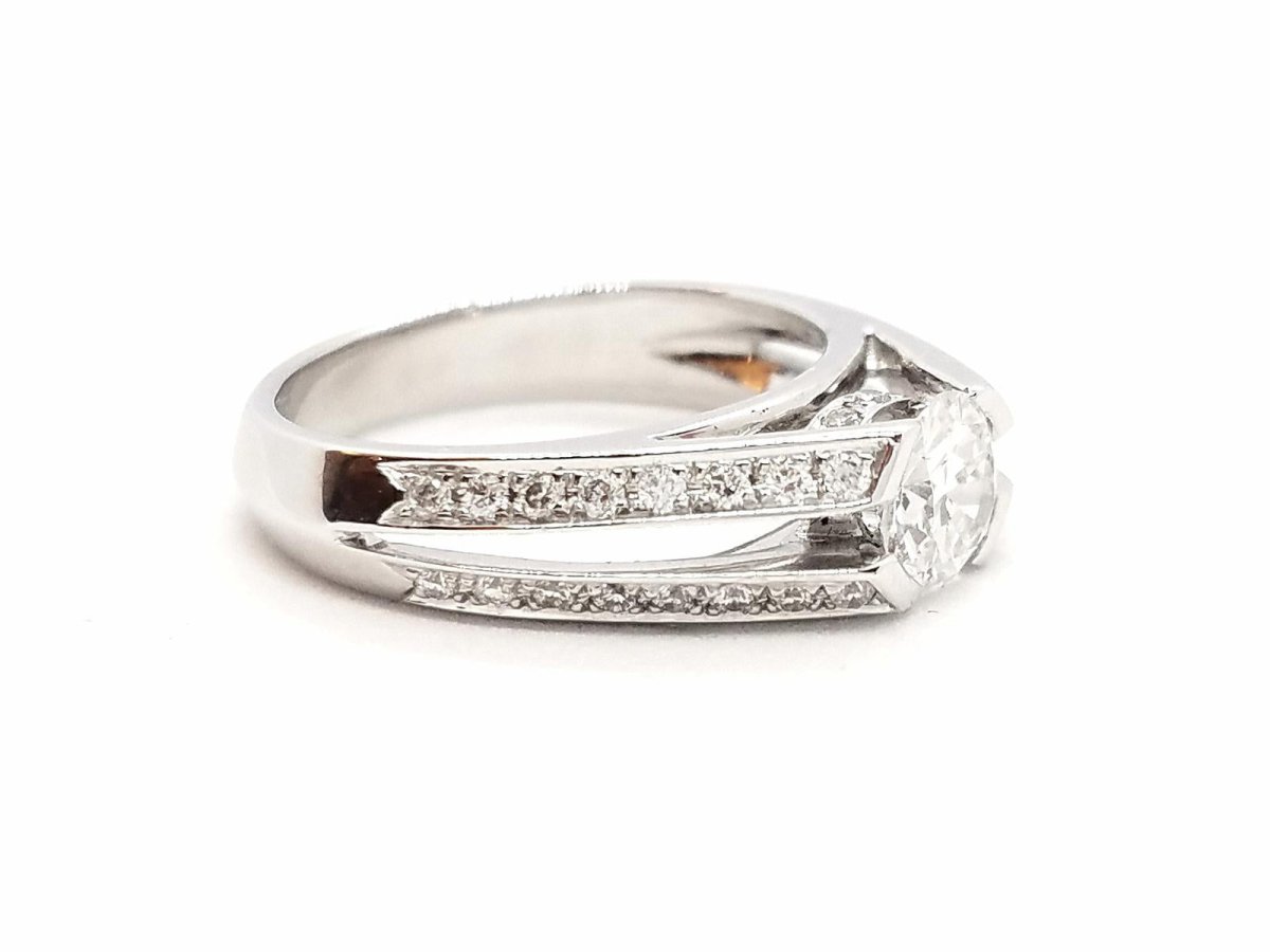Bague Solitaire Or blanc Diamant - Castafiore