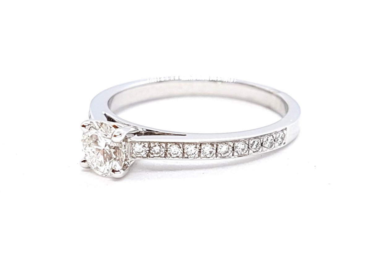 Bague Solitaire Or blanc Diamant - Castafiore