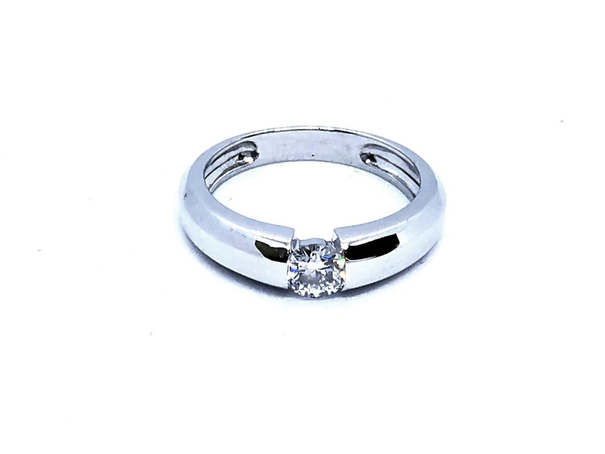 Bague Solitaire Or blanc Diamant - Castafiore