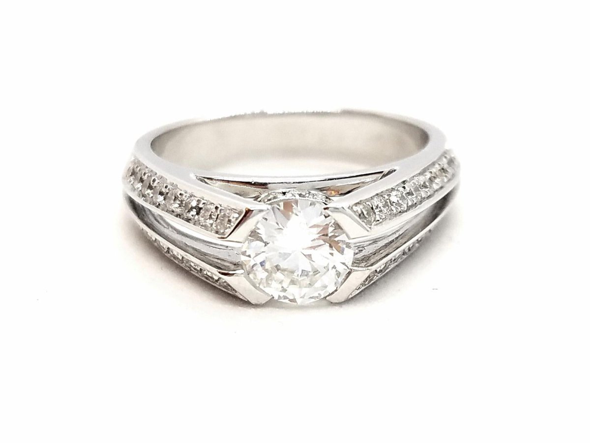 Bague Solitaire Or blanc Diamant - Castafiore