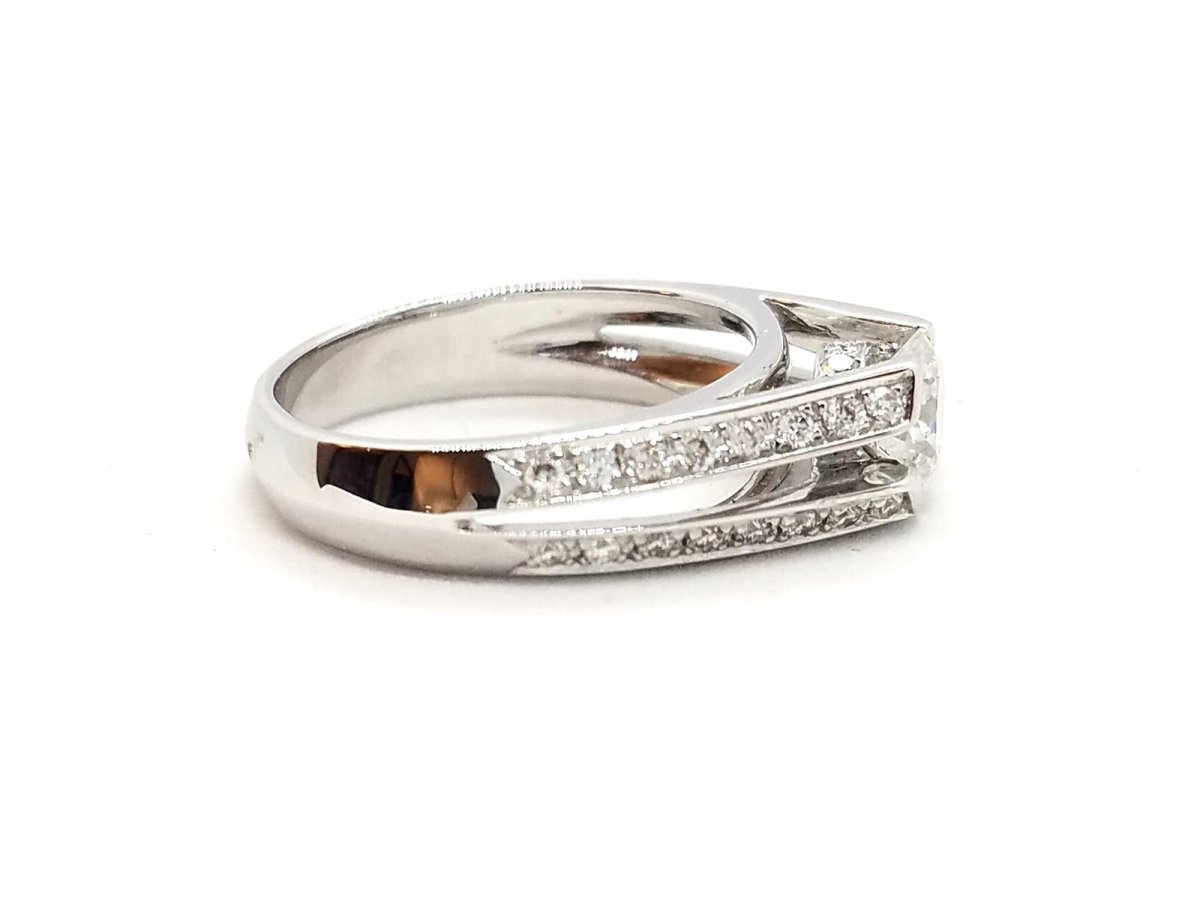 Bague Solitaire Or blanc Diamant - Castafiore