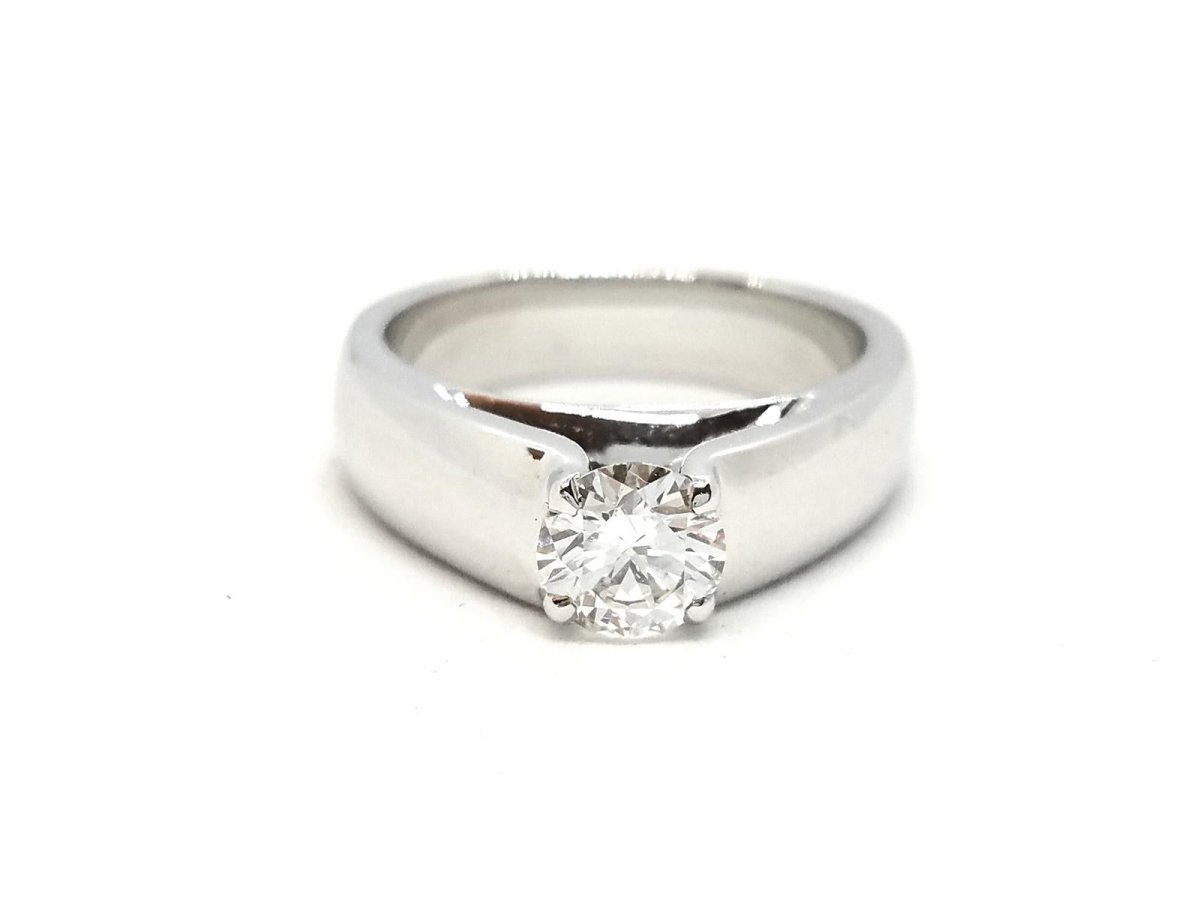 Bague Solitaire Or blanc Diamant - Castafiore